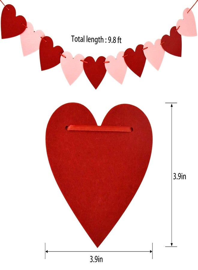 Festiko®Valentines Day Decoration-Valentine's Day Decor Heart Banner Pink&Red Pack of 40 NO Valentine's Day Heart Garland for Valentines Day Anniversary Wedding Party Supplies - Image 5